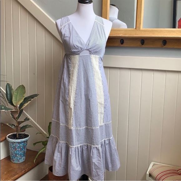 Thakoon Cotton Crochet Inset Midi Dress - Picture 2 of 10